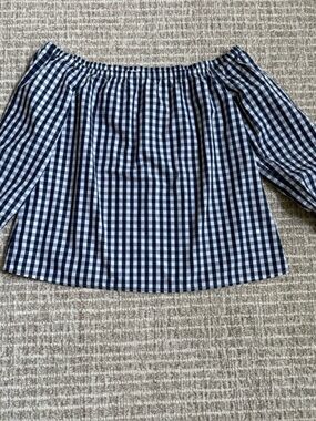 Vineyard Vines Navy and White Checkered Top